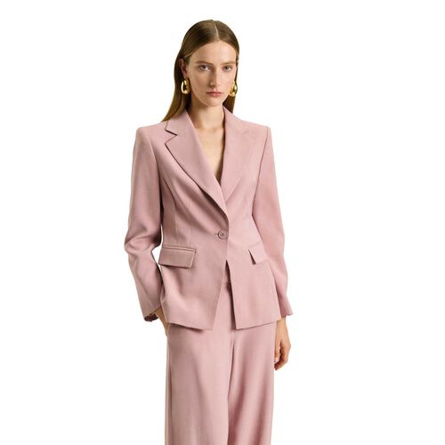 Veronika Maine Fluid Twill One Button Blazer